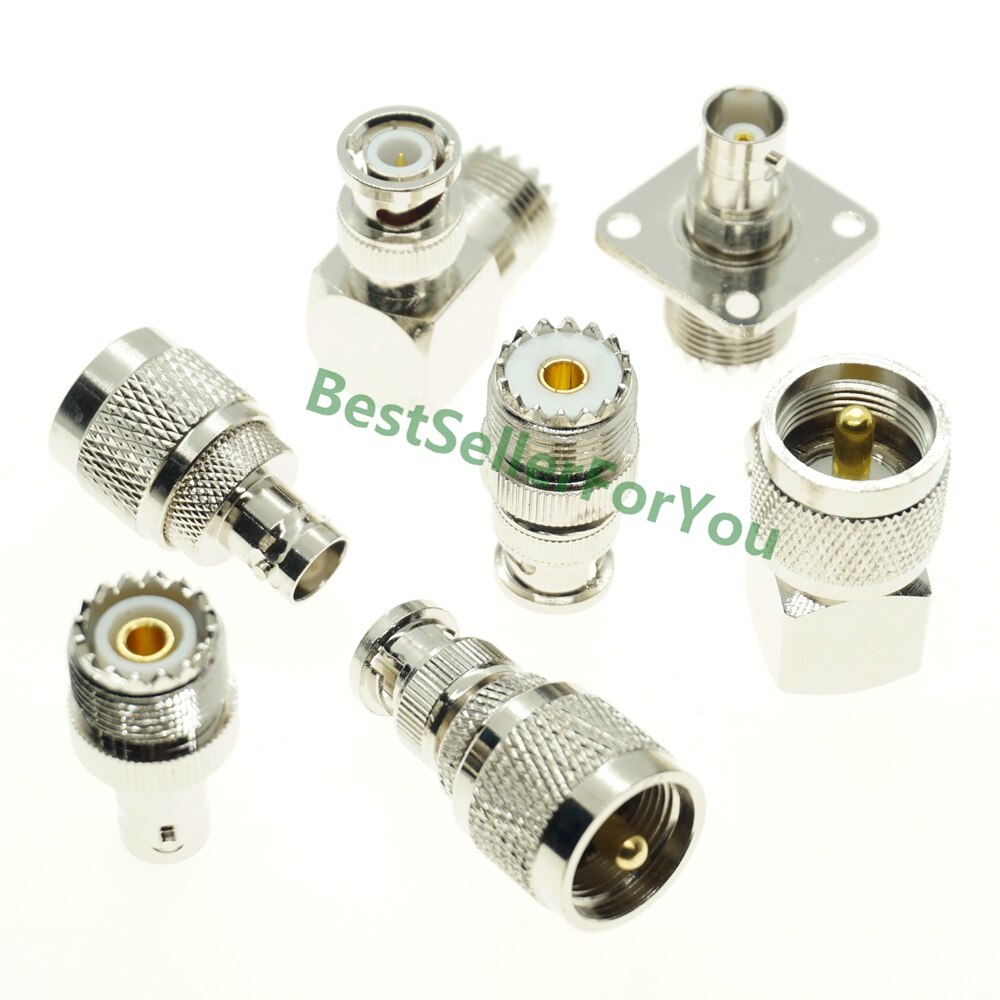 BNC MALE FEMALE TO UHF SO239 PL259 Male Female FLANGE RF Connector Adapter RIGHT ANGLE Test Converter