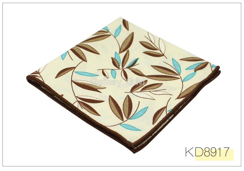 Merk casual heren katoenen zakdoeken geweven bloemenprint pochet heren bruiloft feest zakdoek zachte handdoeken zakdoek: Kd8917