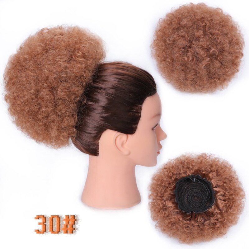 Lisigirl 10 tommer høj puff afro krøllet paryk hestehale snøre kort afro kinky hestehale klip i syntetisk kinky krøllet hår knold