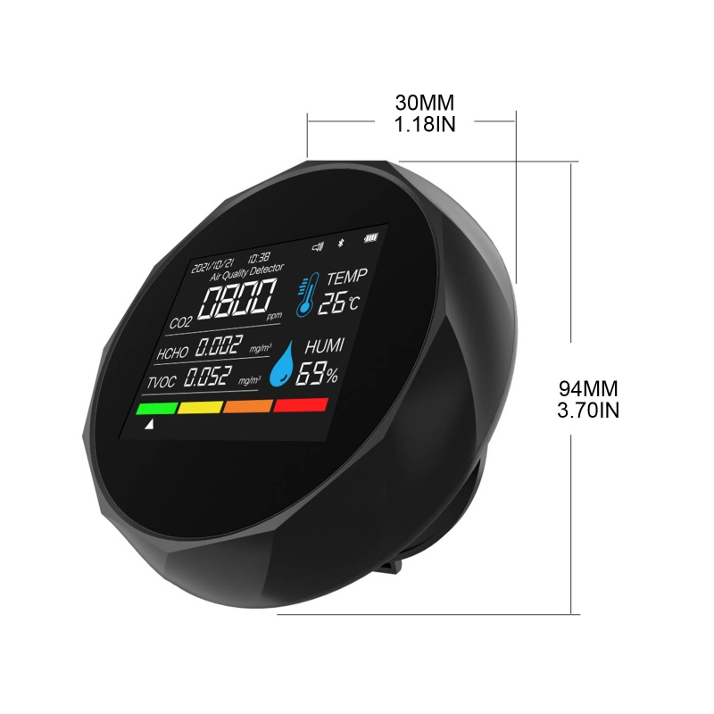 Indoor Air Pollution Detector Formaldehyde CO2 Monitor Temperature &amp; Humidity