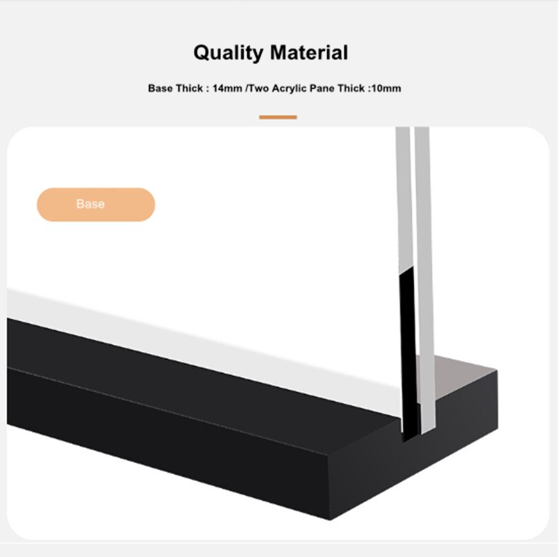 100*200mm akrylskilt holder bord nummer stand menu tæller plakat holder skilt display stativ
