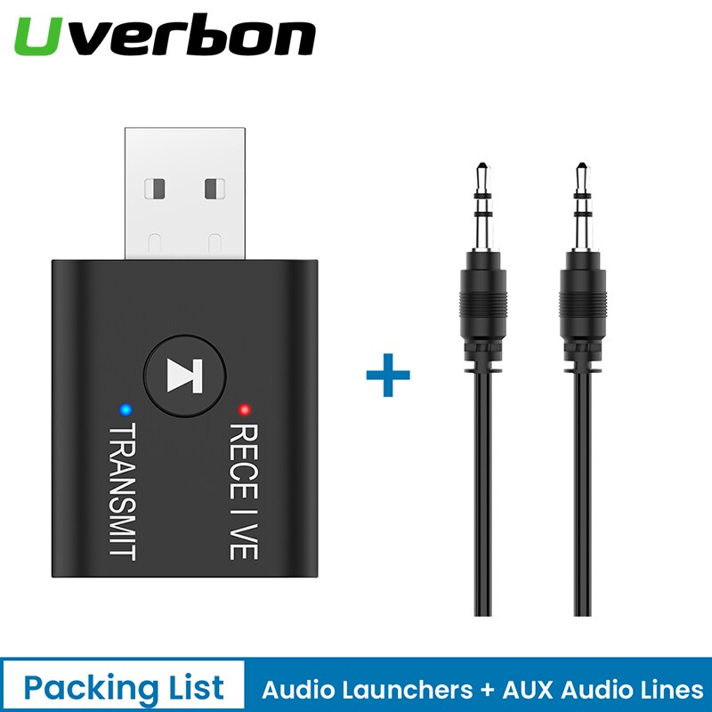Bluetooth 5.0 Zender Ontvanger Usb 2 In 1 Bluetooth Audio Adapter 3.5Mm Jack Adapter Voor Tv Pc Hoofdtelefoon Thuis stereo Auto