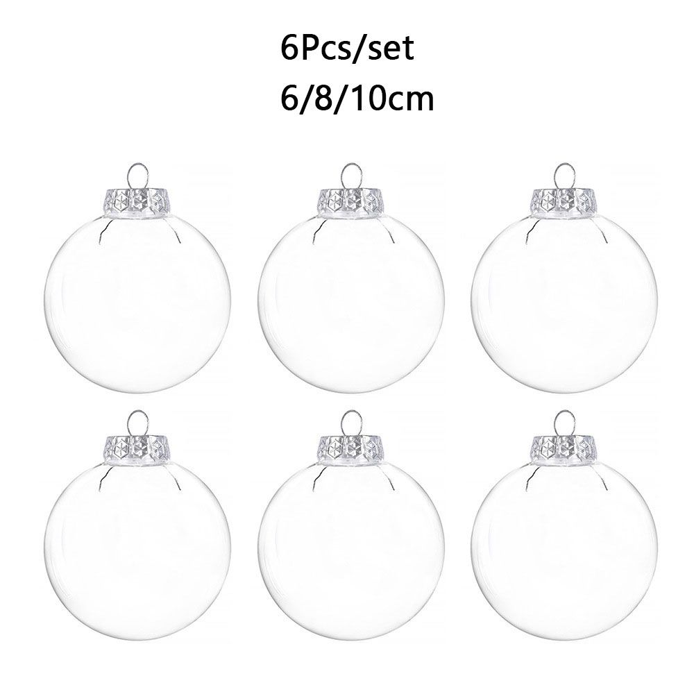 6 stuks bruiloft invulbare kerstballen kerstboom ornament duidelijke ballen hangend plastic