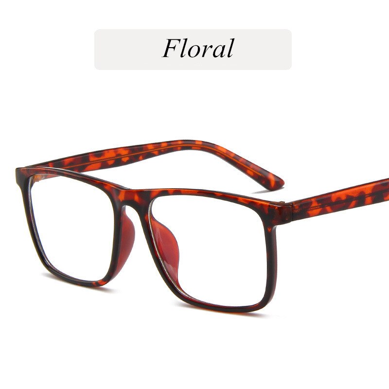 Classic Square optical Eyeglasses Frame woman reading Eyewear Glasses Frame Men Prescription Glasses: Floral