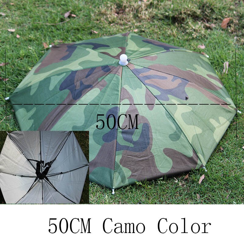 YADA Headwear Kappe Kopf Hüte Tragbare Kopf Regenschirm Hütte Angeln Kappen Punkt Spitze Regenschirm Sport Kappe Handarbeit draussen Regenschirm YD153: camo