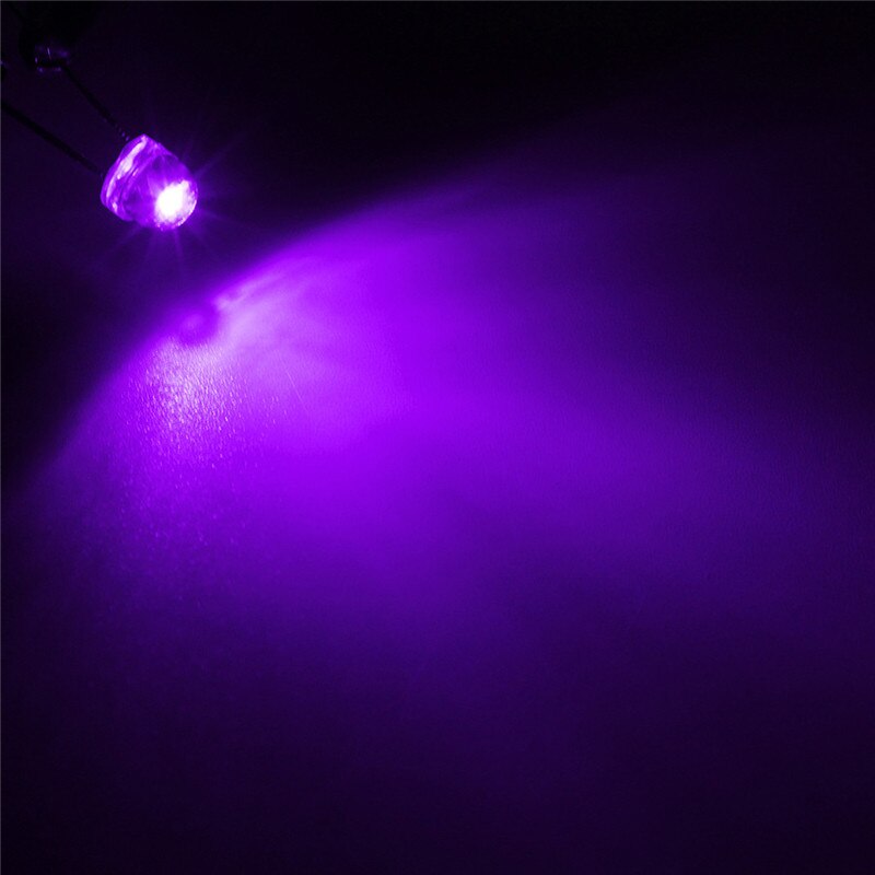 100Pcs 5mm LED Diode DIY Kit White Yellow Red Blue Green Purple Straw Hat LED Wide Angle Light Emitting Diodes Water Clear: Purple