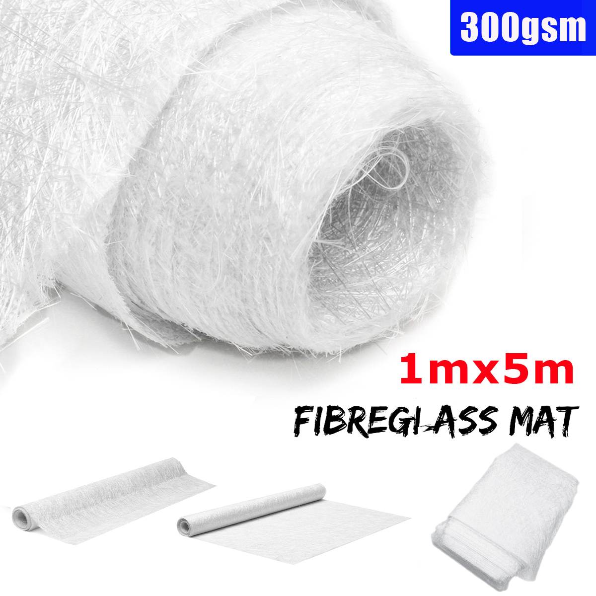 1*5m 300gsm Fibreglass Mat Fiber Glass Cutting Fiber Cloth Alkali-free Fiberglass Chopped-Strand Matting for GRP Resin