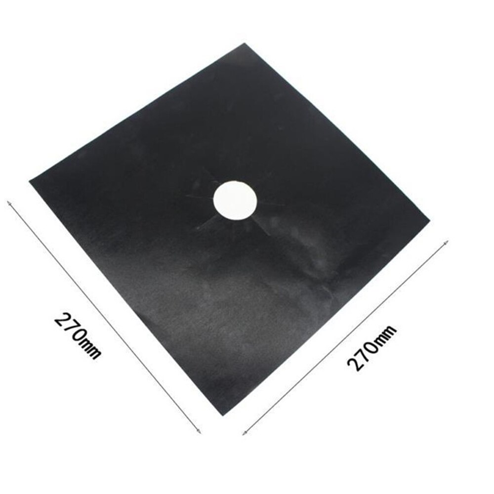 4Pcs Reusable Foil Gas Hob Range Stovetop Burner Protector Liner Cover For Cleaning Kitchen Tools Kitchen Tools: Black