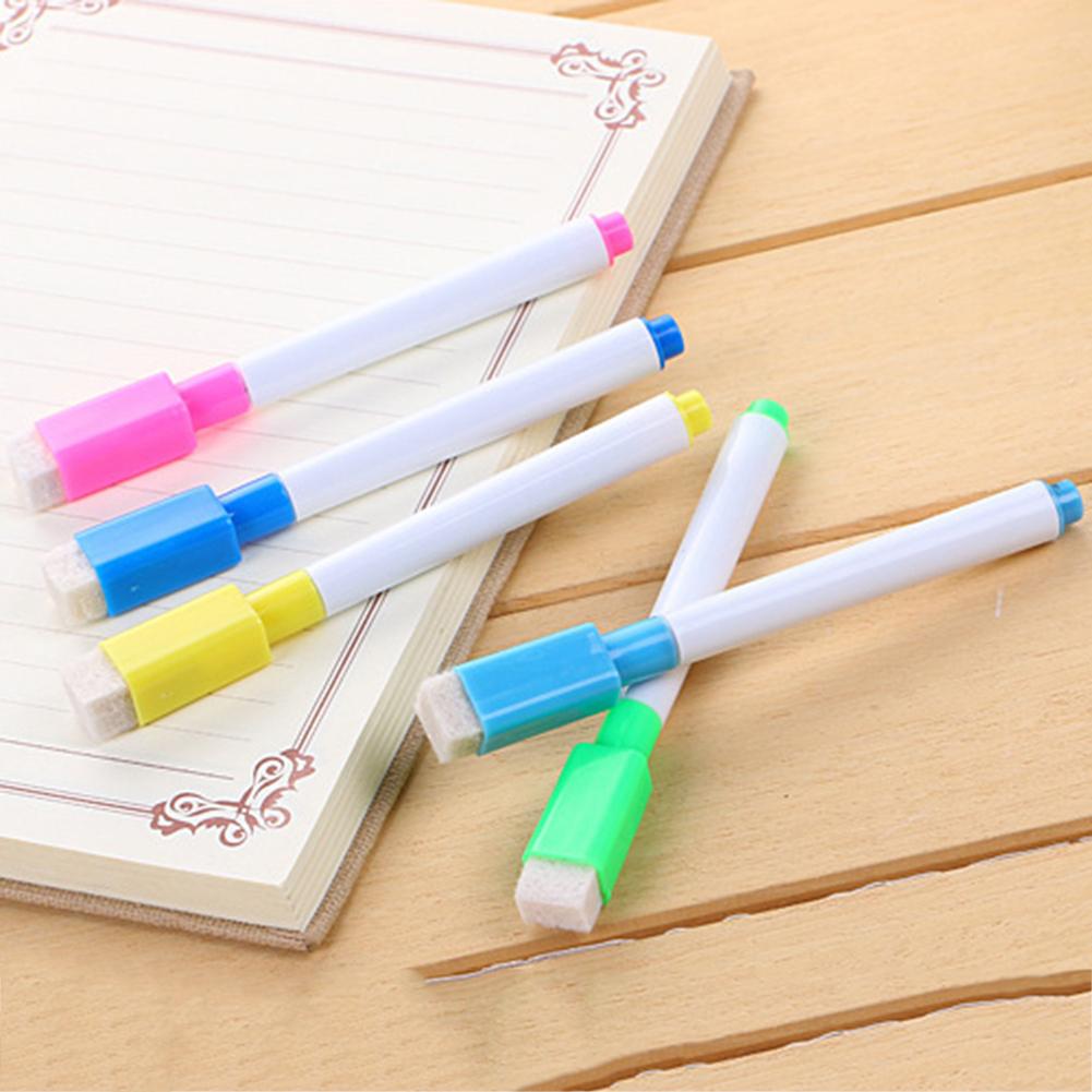 8 stuks whiteboardstiften met tapeborstel, 8- kleuren whiteboardstiftenset, uitwisbare milieuvriendelijke watermarker, kantoorbenodigdheden