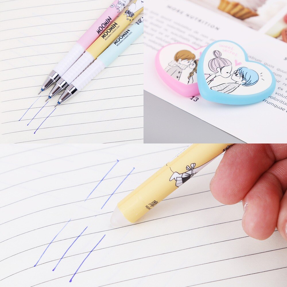 Cute Kawaii Heart Shape Rubber Erasers For Erasable Pens Kids Stationery