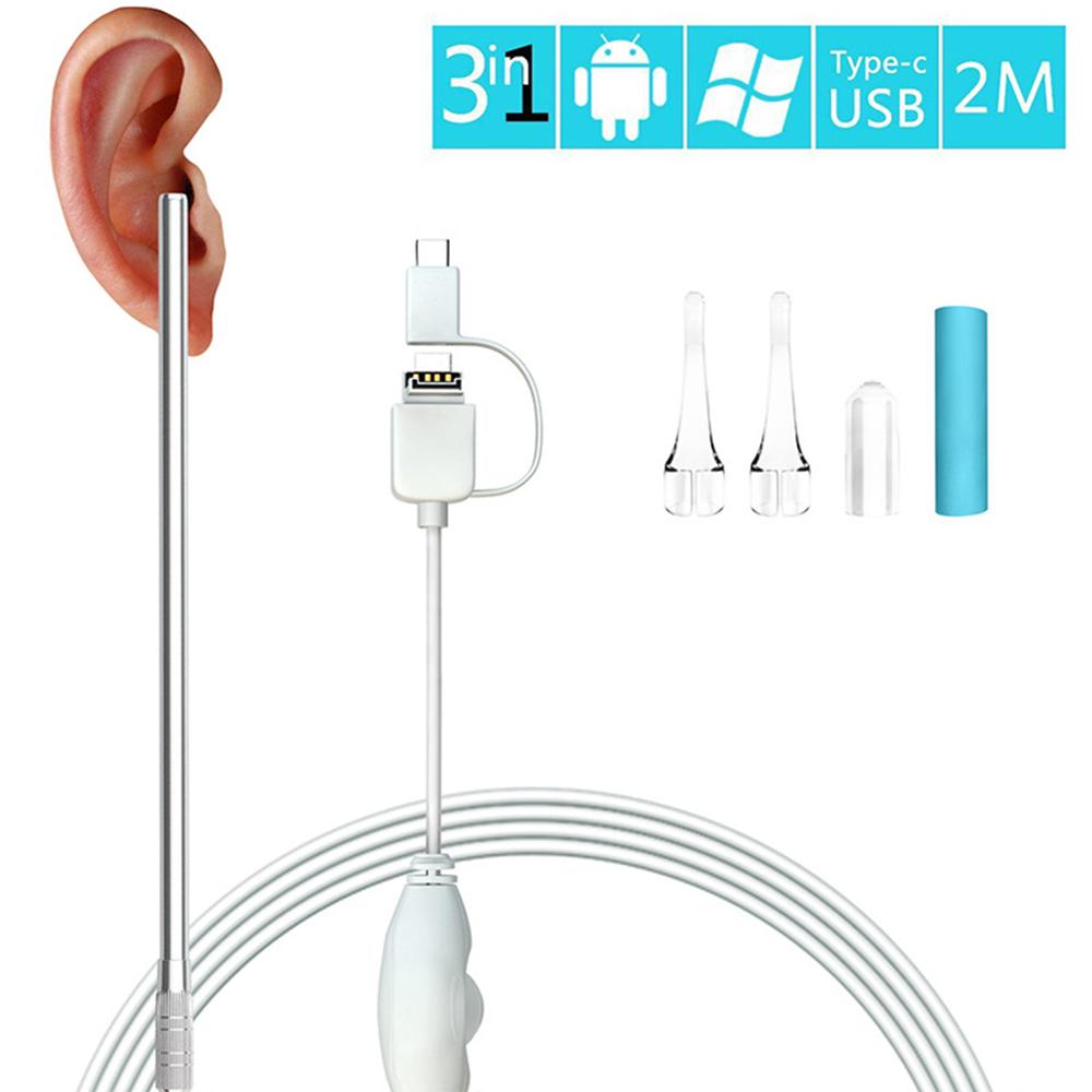 In Oor Schoonmaken Endoscoop Usb Visuele Oor Lepel 5.5 Mm 0.3MP Mini Camera Android Pc Oor Pick Otoscoop Borescope Tool gezondheidszorg