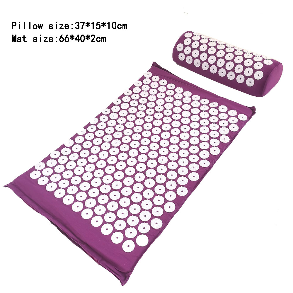 Massager Kussen Massage Yoga Mat Acupressuur Pijn verlichten Stress Rugpijn Spike Mat Acupunctuur Mat en Kussenset