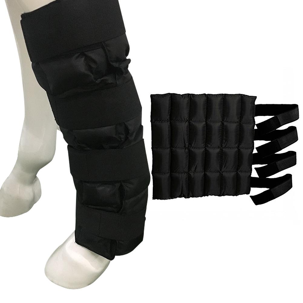 Kølepakke til hestesår isstøvle til hestesæk rytterbensbeskyttelse koldpakke til afkøling, der lindrer smerte: Sort
