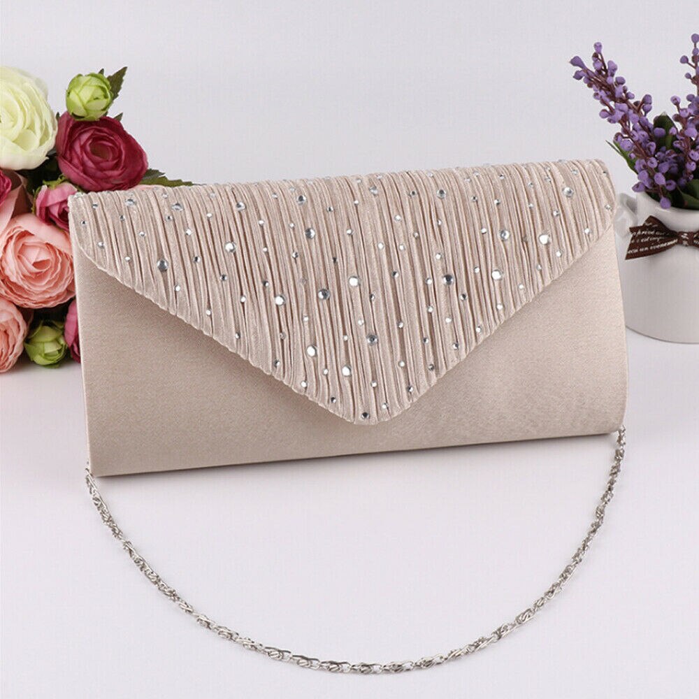 Pochette en diamant pour femmes, porte-cartes, à bandoulière, pour téléphone, pour bal de mariage,: Abricot