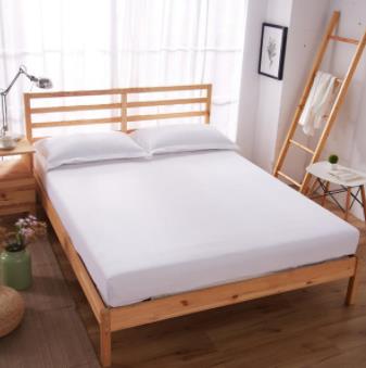 Sengetøj elastiske lagner polyester og bomuld enkelt twin fuld dronning konge ensfarvede lagner: Hvid / 120cm*200cm