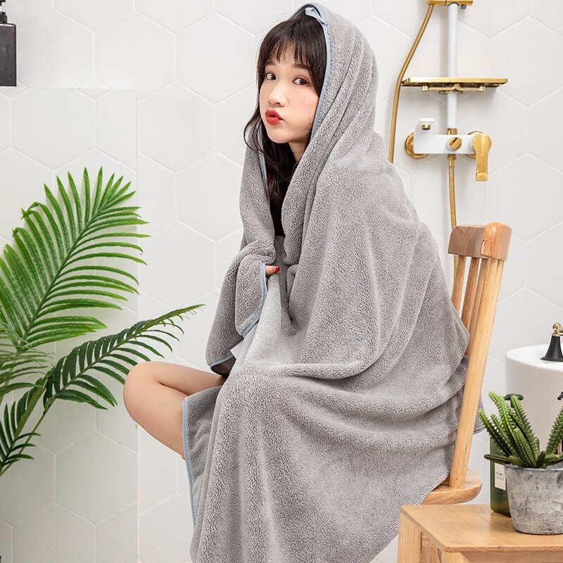 Women Wearable Bathrobe Bath Towel Home Microfiber Absorbent Quick Dry Bath Skirt Beach Spa Bath Towel Bathroom Textile Bathrobe