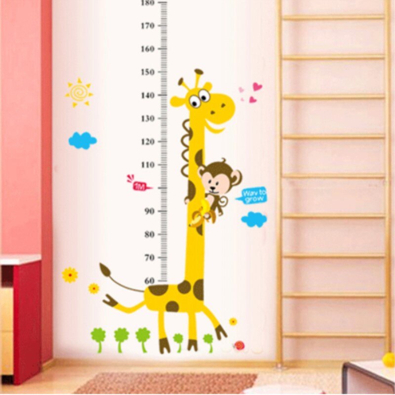 Muurstickers voor kinderkamers, giraffe, meetlat, muursticker, poster, kamerdecoratie, cartoon, muurstickers