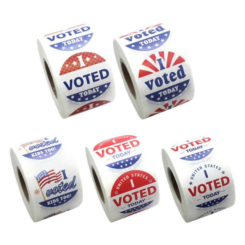500 Pieces Stickers Patriotic Election Stickers Waterproof Decals for Election Day Parade Celebrations