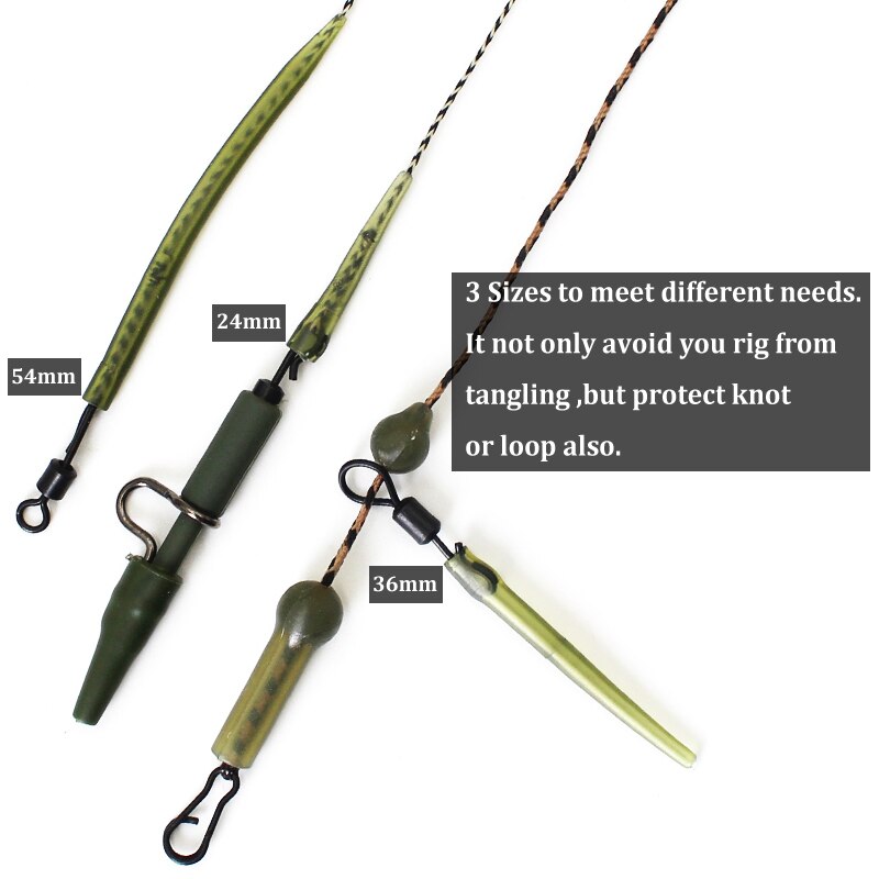20 stk karper fiskeri tilbehør helikopter rig anti tangle ærme slange krog loop drejelige stik ærmer til karper rigge slange