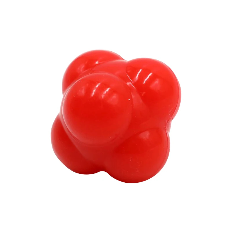 68mm hexagonala reaktionsbollar i silikon, smidighets- och koordinationsboll, reflexövning, fitnessboll, lämplig för barn och vuxna: Röd