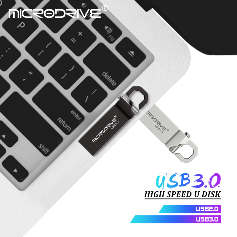 USB 3.0 Flash Drive 32GB 16GB Metal Pendrive 64gb 128gb 3.0 U Disk High Speed Waterproof Key Pen Drive Memory Stick