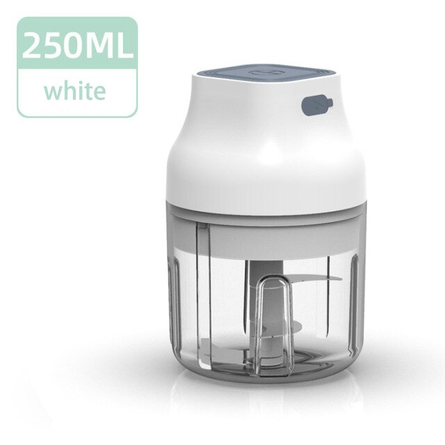 USB Kitchen Grinder Cordless Chopper Meat Grinder Kitchen Cutter Mini Electric Vegetable Garlic Crusher Mixer kitchen: White-250ml