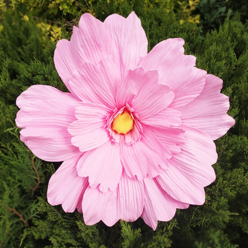 PE Artificial Giant Daisy Flower Head Wedding Background Flower Wall Wedding Decoration Shopping Mall Decorative Daisy Flower: Pink Daisy Flower / 30cm