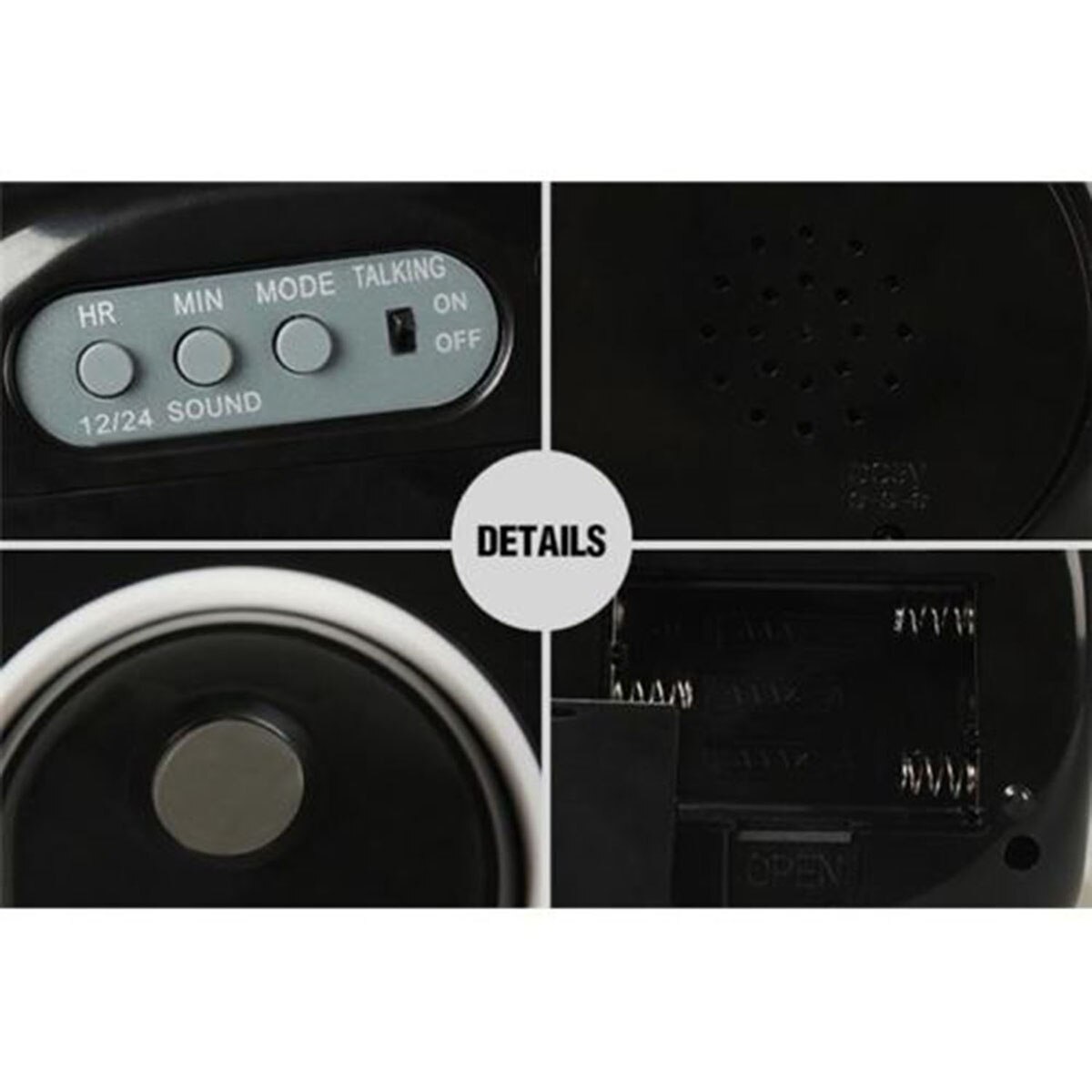 brand and Digital Alarm Clock Multifunction With Voice Talking LED Projection Temperature Blue backlight