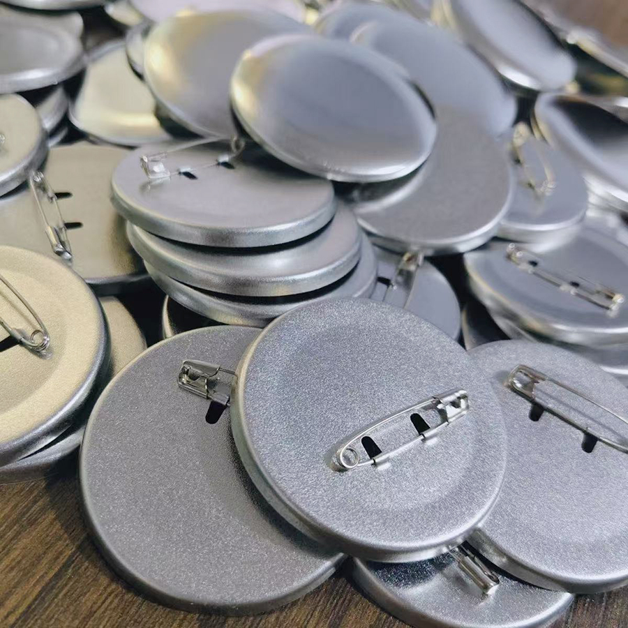 30/60 stuks glanzende, blanco blikken medailles met speld, handgemaakte doe-het-zelf decoratieve badges, 37mm ronde metalen button badge kits, knutselbenodigdheden