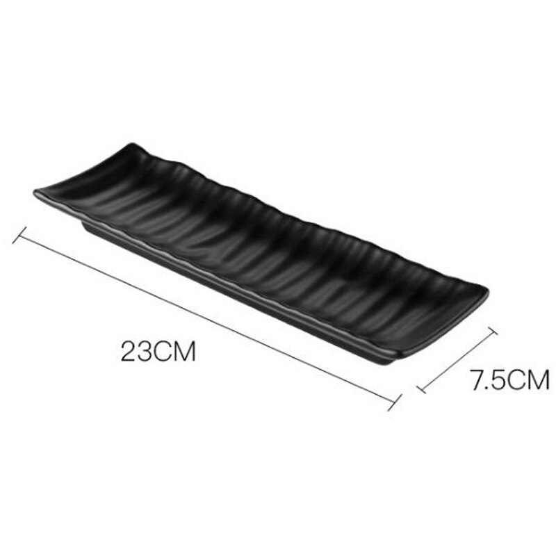 Rectangular Ceramic Plate Party Plate Breakfast Plate Salad Dessert Plate Sushi Plate Nordic Black
