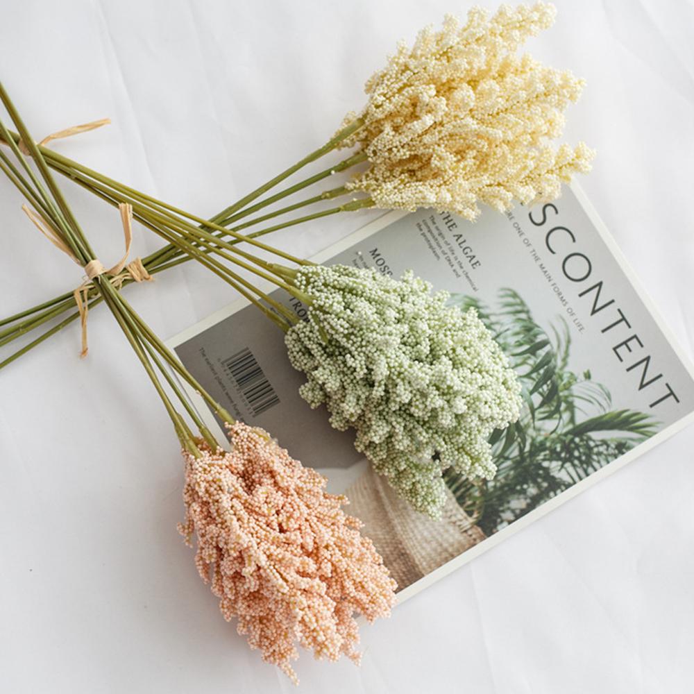 6pcs/lot Artificial Mini Wheat Grain Photo Studio Home Decoration Wedding Photography Props Outdoor Balcony Decor Background