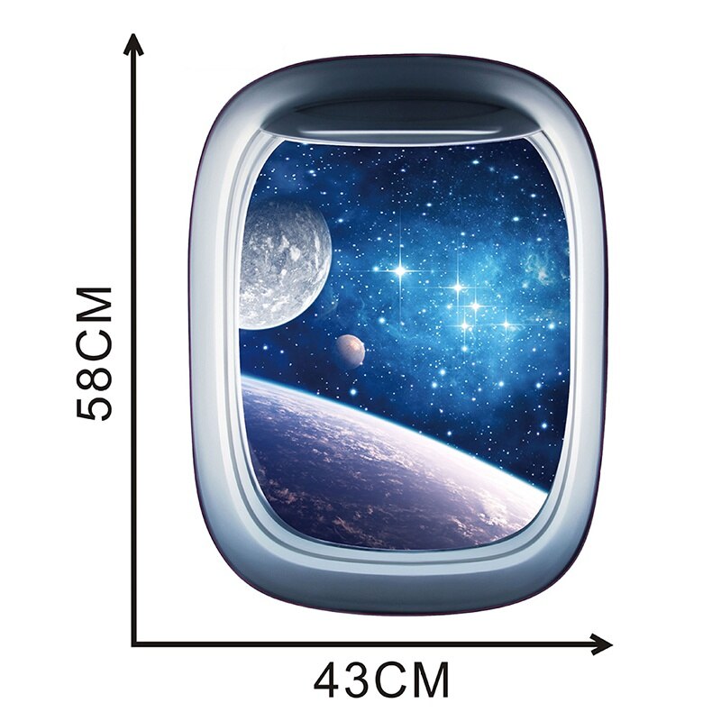 3D Outer Space Scenic Wall Decal Stickers Art Mural Posters For Kids Bedroom Ceiling Living Room Decoration: A1