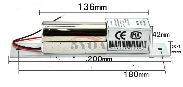 Elektrische Bolt Lock Insteekslot DC 12 V zware Fail-Safe 2-Lines lage temperatuur voor Deur Toegang controle
