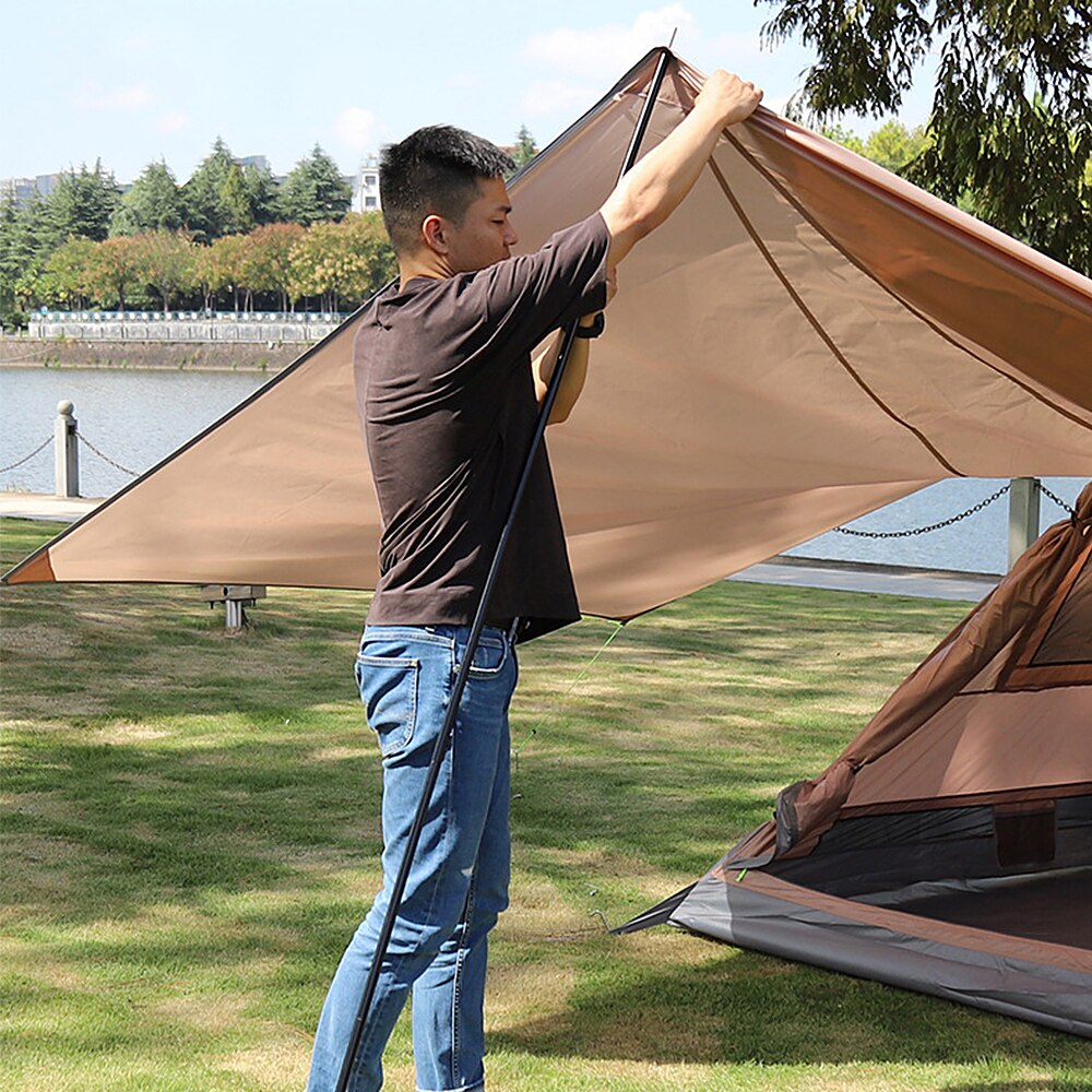 2.9m Awning Support Poles Lightweight Foldable Aluminum Tarp Poles Stands for Canopy Awning Shelter Frames Tent Accessories
