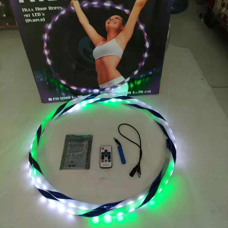 LED Lighting Sport Hoops Color Changing Rechargable Fitness Hoop Loose Weight Hoop Yoga Circle Fitness Training Equipments