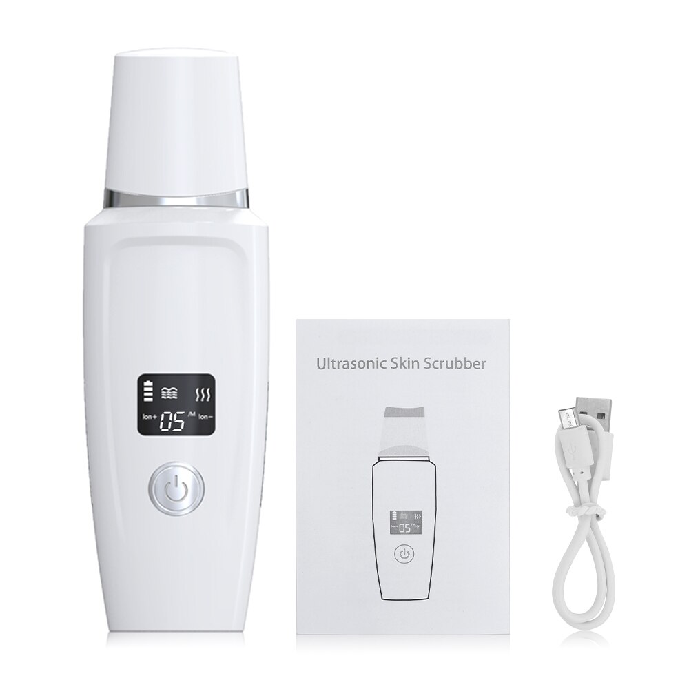Electric Ultrasonic Skin Scrubber Blackhead Pimple Remover Pore Cleaning Face Peeling Tools EMS Massage Face Lifting Machine: No Box