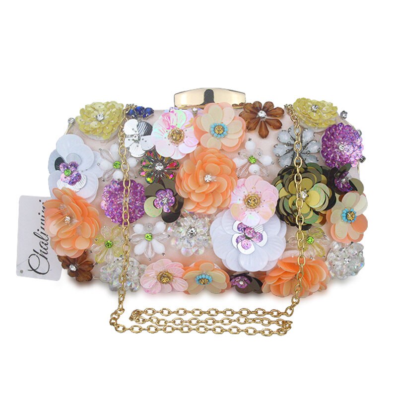 Flowers White Color Handmade Fabric For Women Evening Bag Luxury Wedding Bride Clutch Bag Pearl Party Handbag Mini Purses Wallet