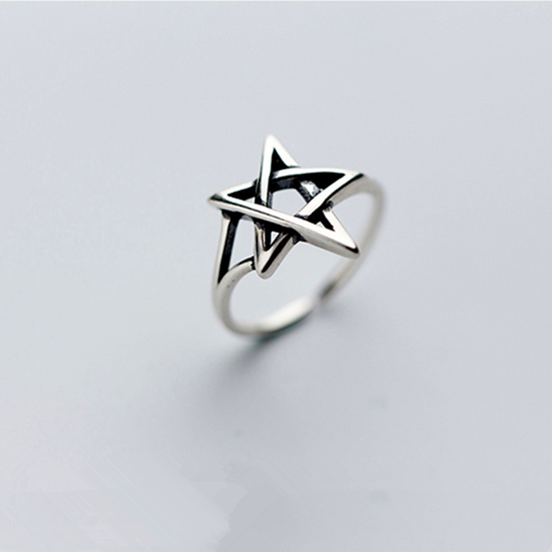 Anello da donna in argento sterling 925 con stelle retrò, fidanzamento, matrimonio, gioielli di design di lusso, gioielli di Natale GaaBou