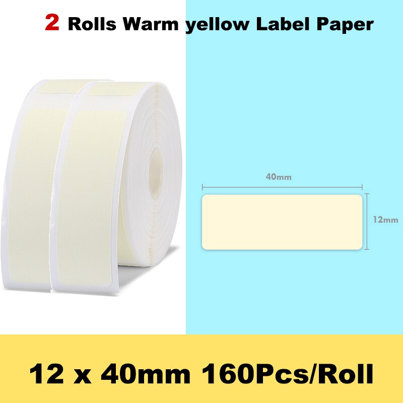 Niimbot D11 / D110 Etikett Drucker Selbstklebende Drucker Papier Preis Supermarkt Etikett Thermische Schalter Schlüssel Etikett Aufkleber Schreibwaren: warm Gelb 12x40mm2