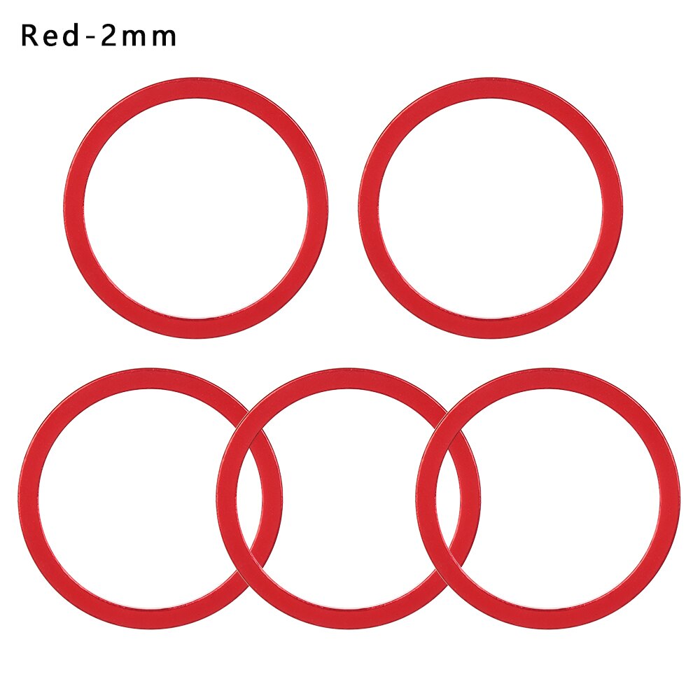 5PC 1~2.5mm Aluminium Alloy Bicycle Flywheel Hub Spacer MTB Bike Bottom Bracket Washer Bike Axle Washer Gasket Freewheel Gap: Red 2mm