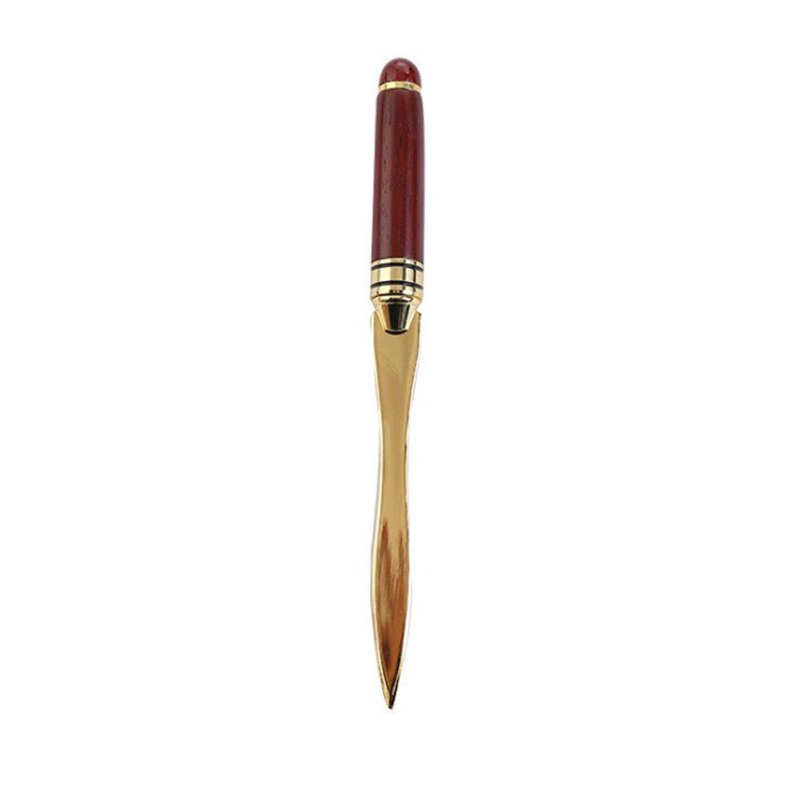 Wood Handle Letter Opener Stainless Steel Letter Opening Cut Paper Split File Envelopes for School Student Stationery