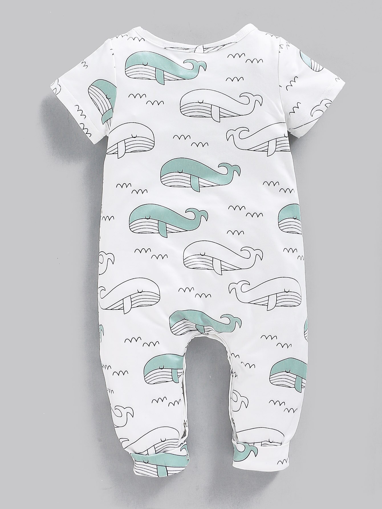 Baby Kleding Meisje 3-6 Maanden Baby Jongen Korte Mouw Cartoon Walvis Romper Peuter Meisjes Zomer Outfits jumpsuit