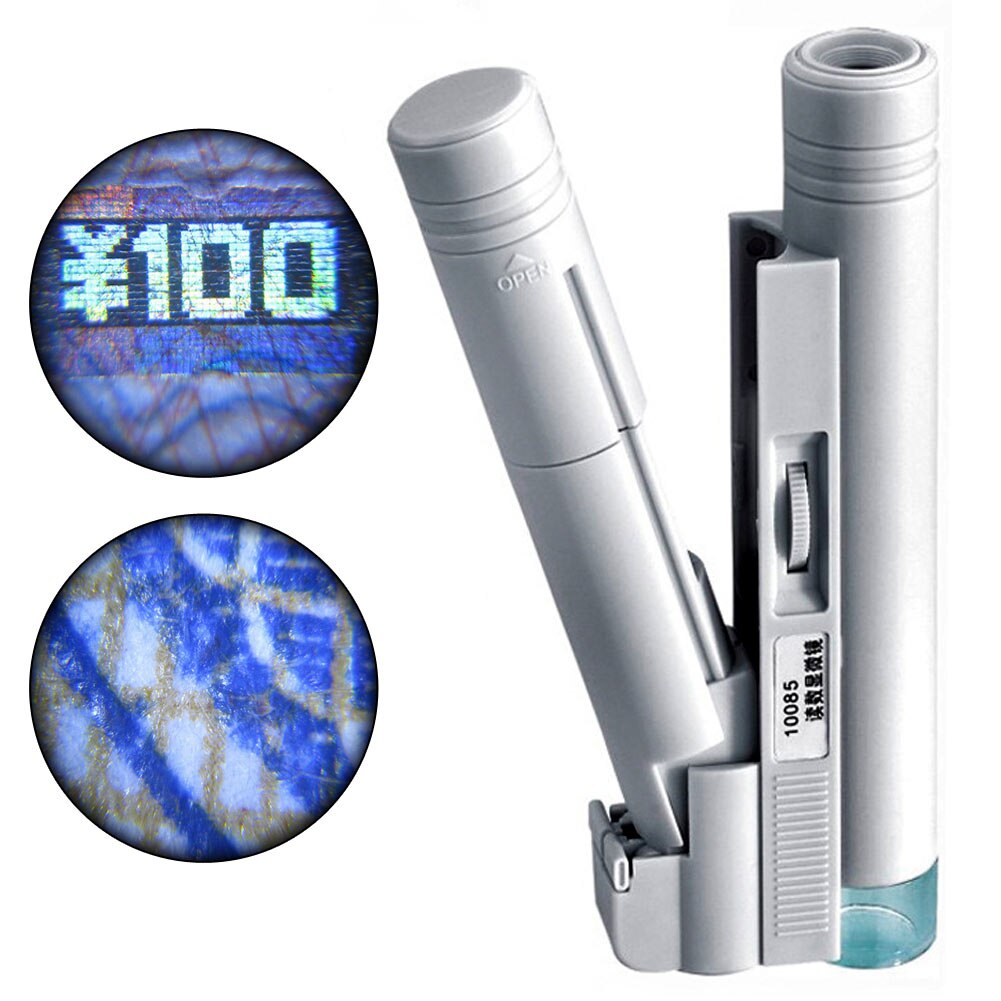 Handheld Draagbare 100x Zoom Dual Buis Led Light Microscoop Vergrootglas Loupe AA batterij Voor Laboratorium Werk Hobbyisten Verzamelaars