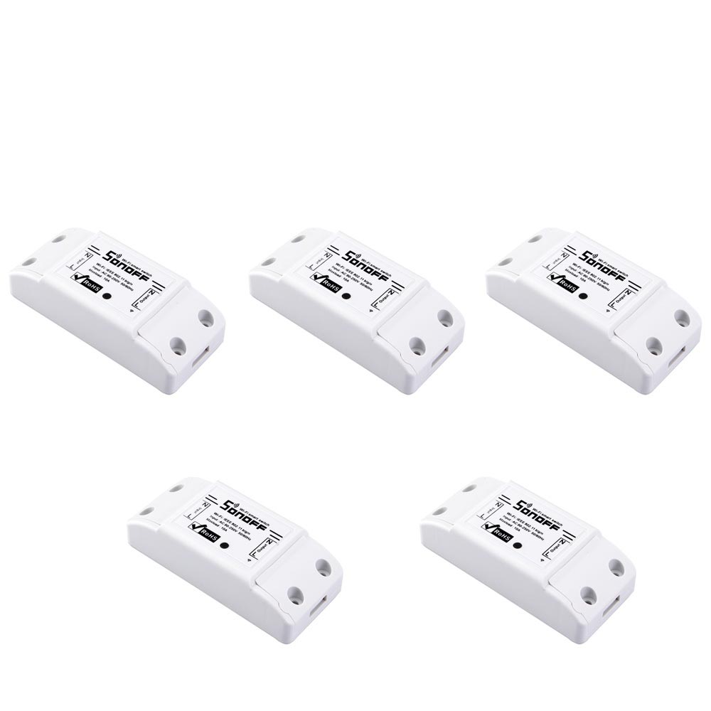 5 Pcs Sonoff Wifi Smart Switch Wifi Gecontroleerde Schakelaar Draadloze Relais Schakelaar Universal Diy Smart Home Wifi Schakelaar Domotica Apparaat: Default Title