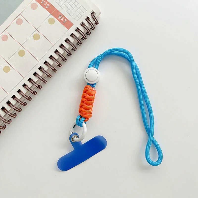 Mobiele telefoonketting Ringkoord voor sleutels met patch Polsbanden Luxe hangend touw Mobiele telefoonhouder Sleutelhanger Telefoonhoesje Lanyard: Red / Pink