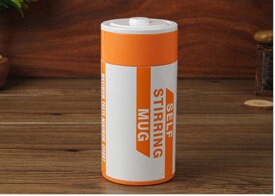 10 mugg automatisk elektrisk lat självrörande mugg automatisk kaffekopp mjölk ixing självrörande kaffekopp rostfritt stål: Orange