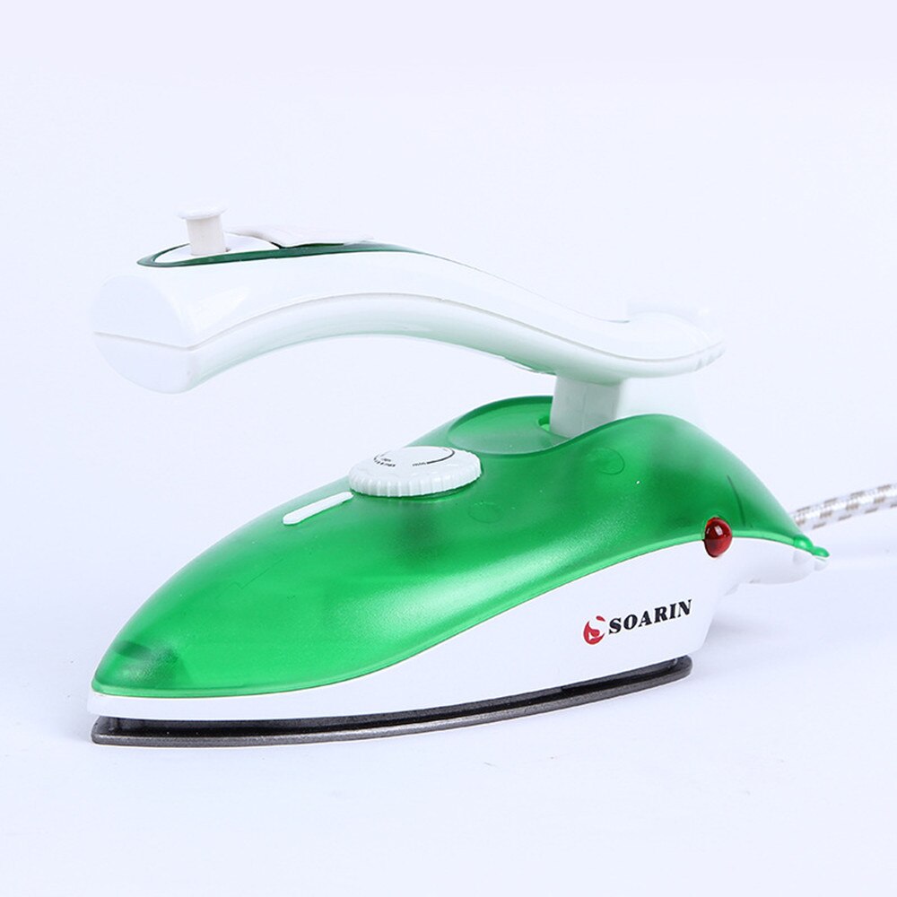 Mini ferro a vapor dobrável, mini ferro de mão portátil multifuncional ajustável 220v para roupas e viagem: Verde