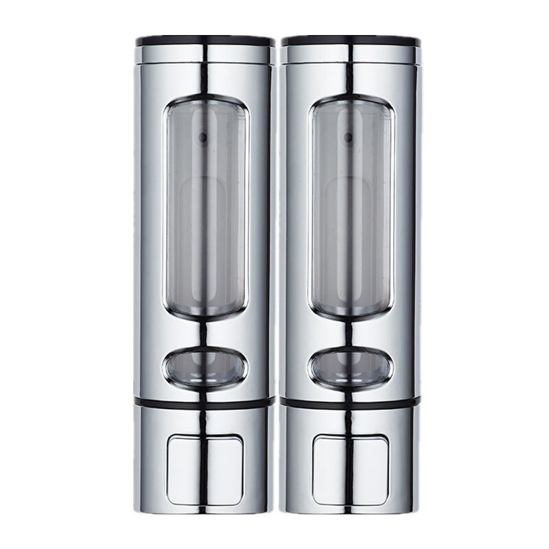 Enkele/dubbele 400ml zeepdispenser wandmontage douche bad shampoo dispenser vloeibare zeep container badkamer toilet accessoires: Gegalvaniseerd 2