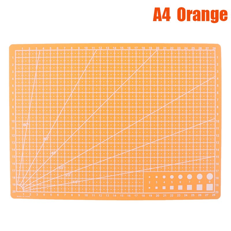 A4A5 PP Double-sided Grid Lines Cutting Board Mat Self-healing Cutting Pad DIY: A4 orange