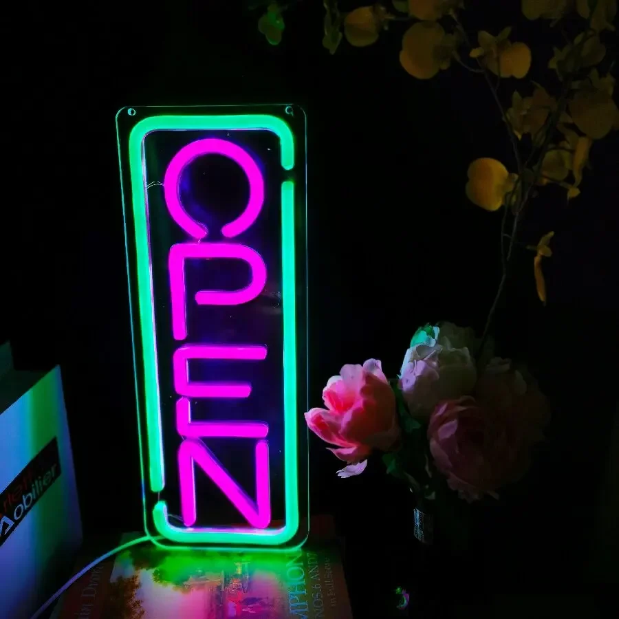 LED Open Sign,Bright Neon Open Sign, Powered by USB, RGB Open Signs for Business Bar Restaurant Hotel Storefront Window: Rose Golden